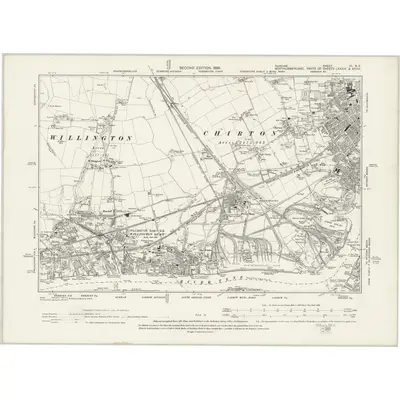 1894 Map of Durham III.NE, 1898 Print