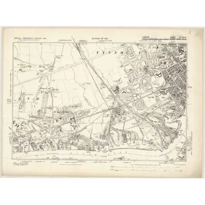 1938 Map of Durham III.NE, 1939 Print