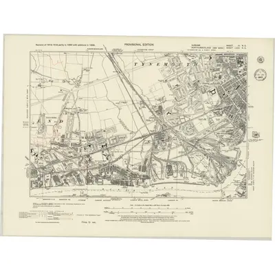 1938 Map of Durham III.NE, 1945 Print