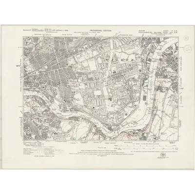 1938 Map of Durham III.SW, 1944 Print