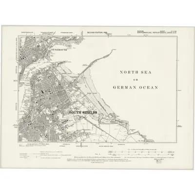 1894 Map of Durham IV.NW, 1898 Print