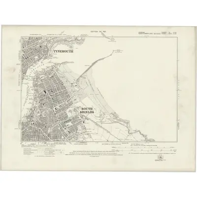 1912 Map of Durham IV.NW, 1921 Print