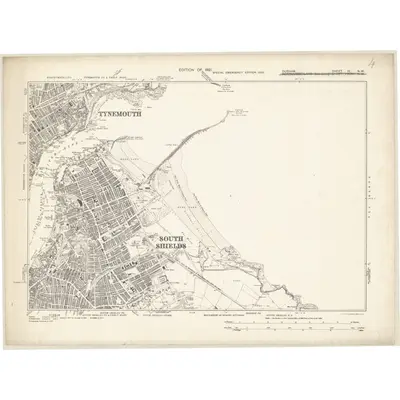 1938 Map of Durham IV.NW, 1939 Print
