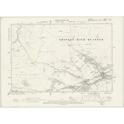 1895 Map of Durham IX.SE, 1899 Print