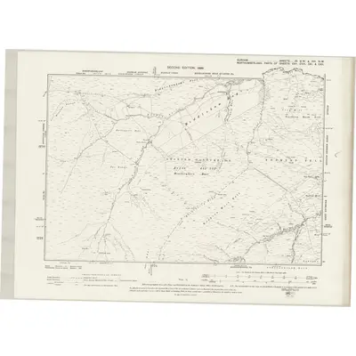 1895 Map of Durham IX.SW & XVI.NW, 1899 Print