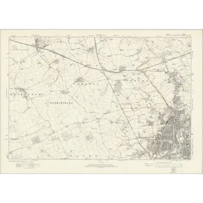 1913 Map of Durham L, 1923 Print