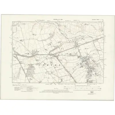 1914 Map of Durham L.NE, 1923 Print
