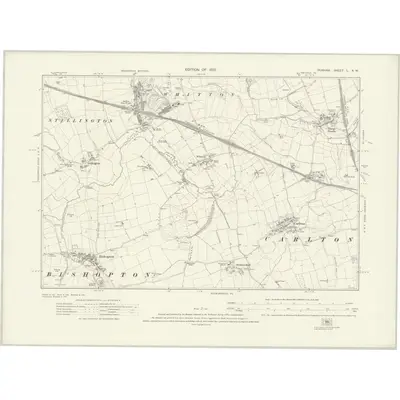 1913 Map of Durham L.NW, 1923 Print