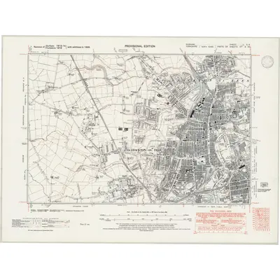 1938 Map of Durham L.SE, 1947 Print