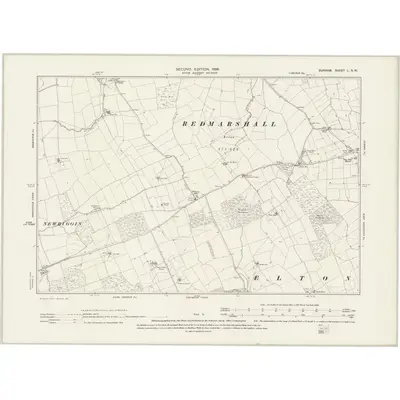 1896 Map of Durham L.SW, 1899 Print