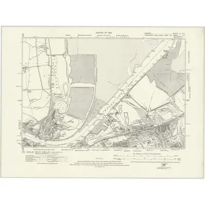 1913 Map of Durham LI.NE, 1923 Print