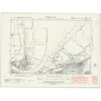1938 Map of Durham LI.NE, 1947 Print