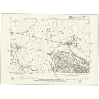1893 Map of Durham LI.NW, 1899 Print