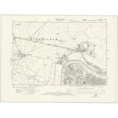 1913 Map of Durham LI.NW, 1923 Print