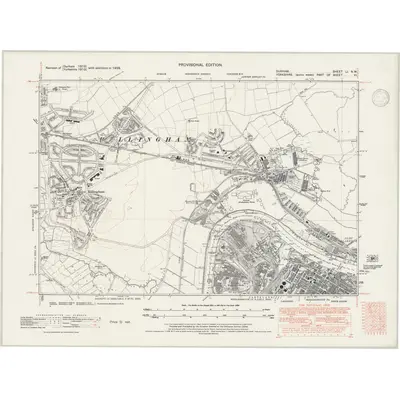 1938 Map of Durham LI.NW, 1947 Print
