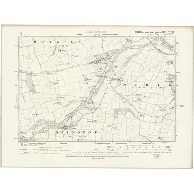 1896 Map of Durham LIII.NE, 1899 Print