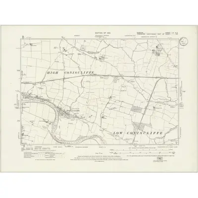 1912 Map of Durham LIV.NE, 1924 Print