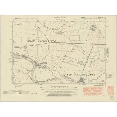 1948 Map of Durham LIV.NE, 1951 Print