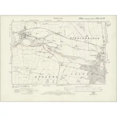 1912 Map of Durham LIV.NW, 1924 Print