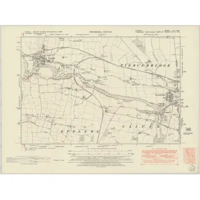 1948 Map of Durham LIV.NW, 1951 Print