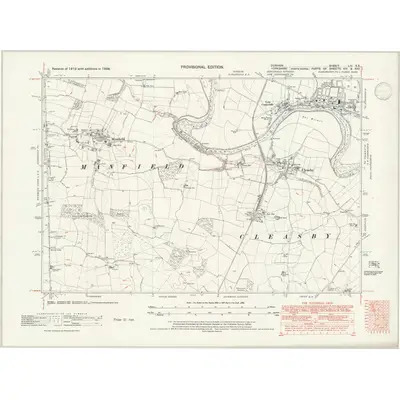 1938 Map of Durham LIV.SE, 1947 Print
