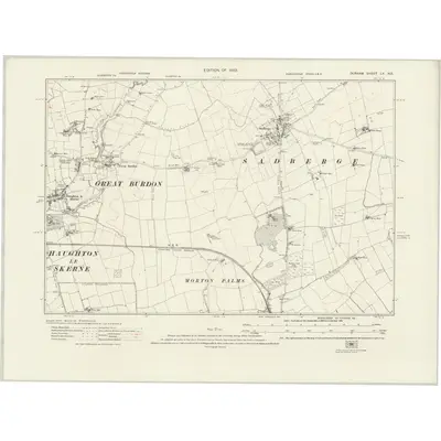 1913 Map of Durham LV.NE, 1923 Print