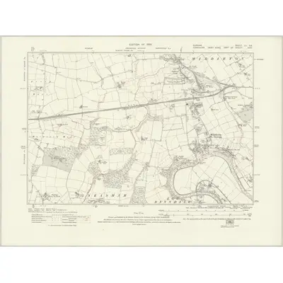 1912 Map of Durham LV.SE, 1923 Print