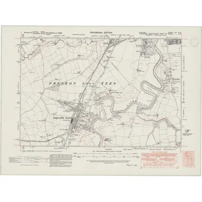 1938 Map of Durham LVI.NE, 1947 Print