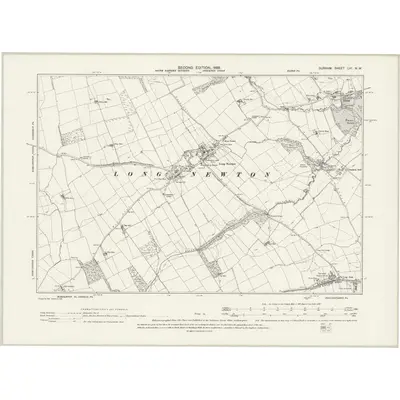 1896 Map of Durham LVI.NW, 1898 Print