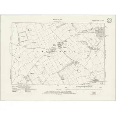 1912 Map of Durham LVI.NW, 1923 Print