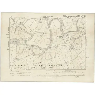 1896 Map of Durham LVIII.NW, 1899 Print