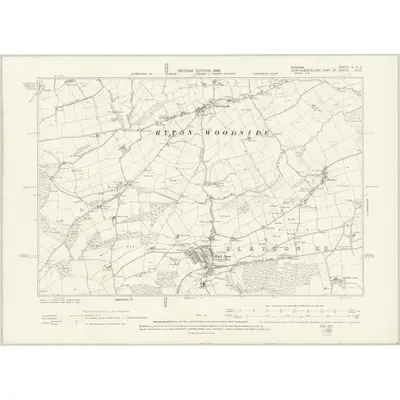 1894 Map of Durham V.NE, 1898 Print
