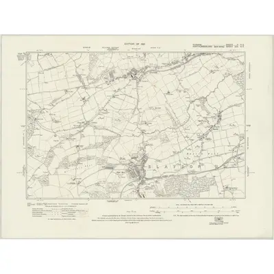 1914 Map of Durham V.NE, 1921 Print