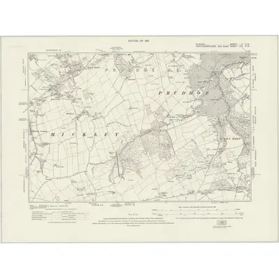1914 Map of Durham V.NW, 1921 Print