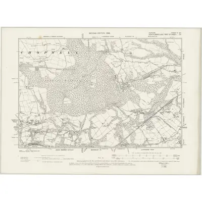1895 Map of Durham V.SE, 1899 Print