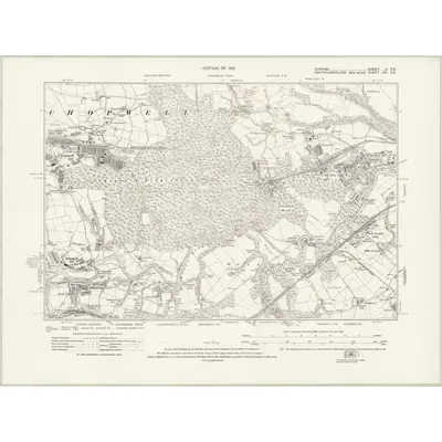 1915 Map of Durham V.SE, 1921 Print