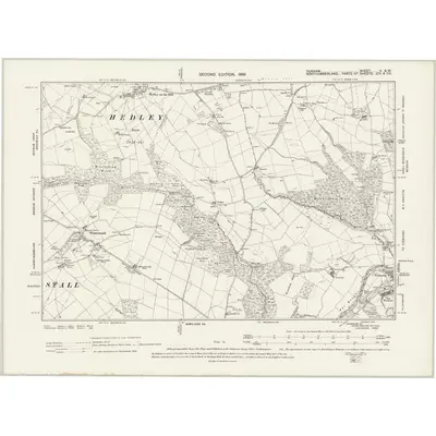 1894 Map of Durham V.SW, 1899 Print