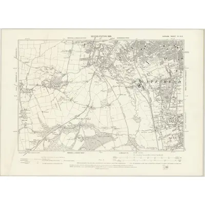 1894 Map of Durham VI.NE, 1898 Print