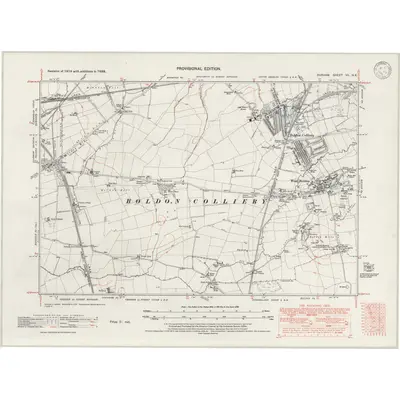 1938 Map of Durham VII.NE, 1946 Print