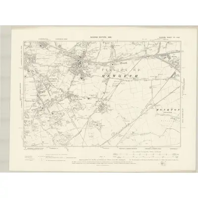 1894 Map of Durham VII.NW, 1898 Print