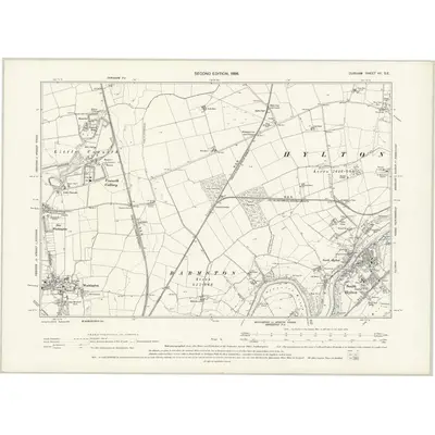1895 Map of Durham VII.SE, 1898 Print