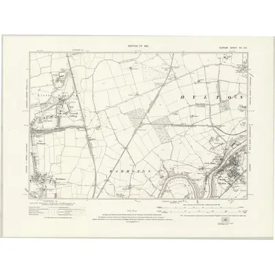 1913 Map of Durham VII.SE, 1921 Print