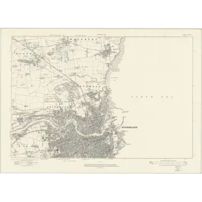 1913 Map of Durham VIII, 1921 Print