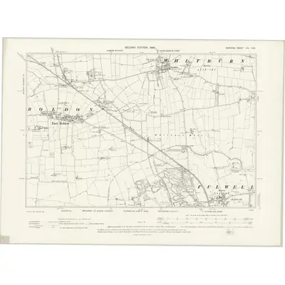 1895 Map of Durham VIII.NW, 1898 Print