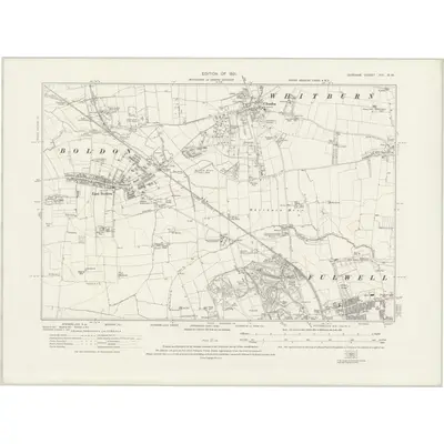 1913 Map of Durham VIII.NW, 1921 Print