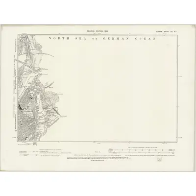 1895 Map of Durham VIII.SE, 1898 Print