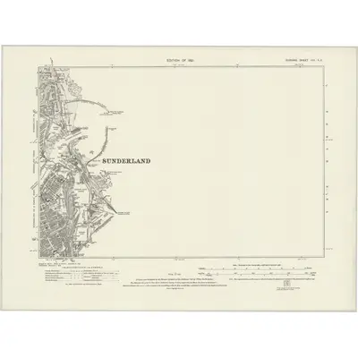 1913 Map of Durham VIII.SE, 1921 Print