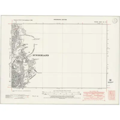 1938 Map of Durham VIII.SE, 1946 Print