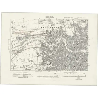 1913 Map of Durham VIII.SW, 1921 Print