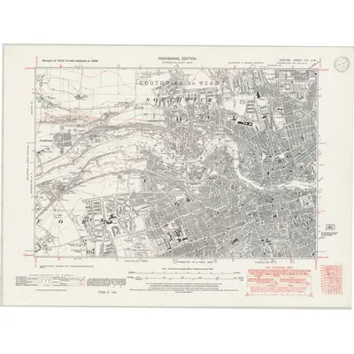1938 Map of Durham VIII.SW, 1946 Print